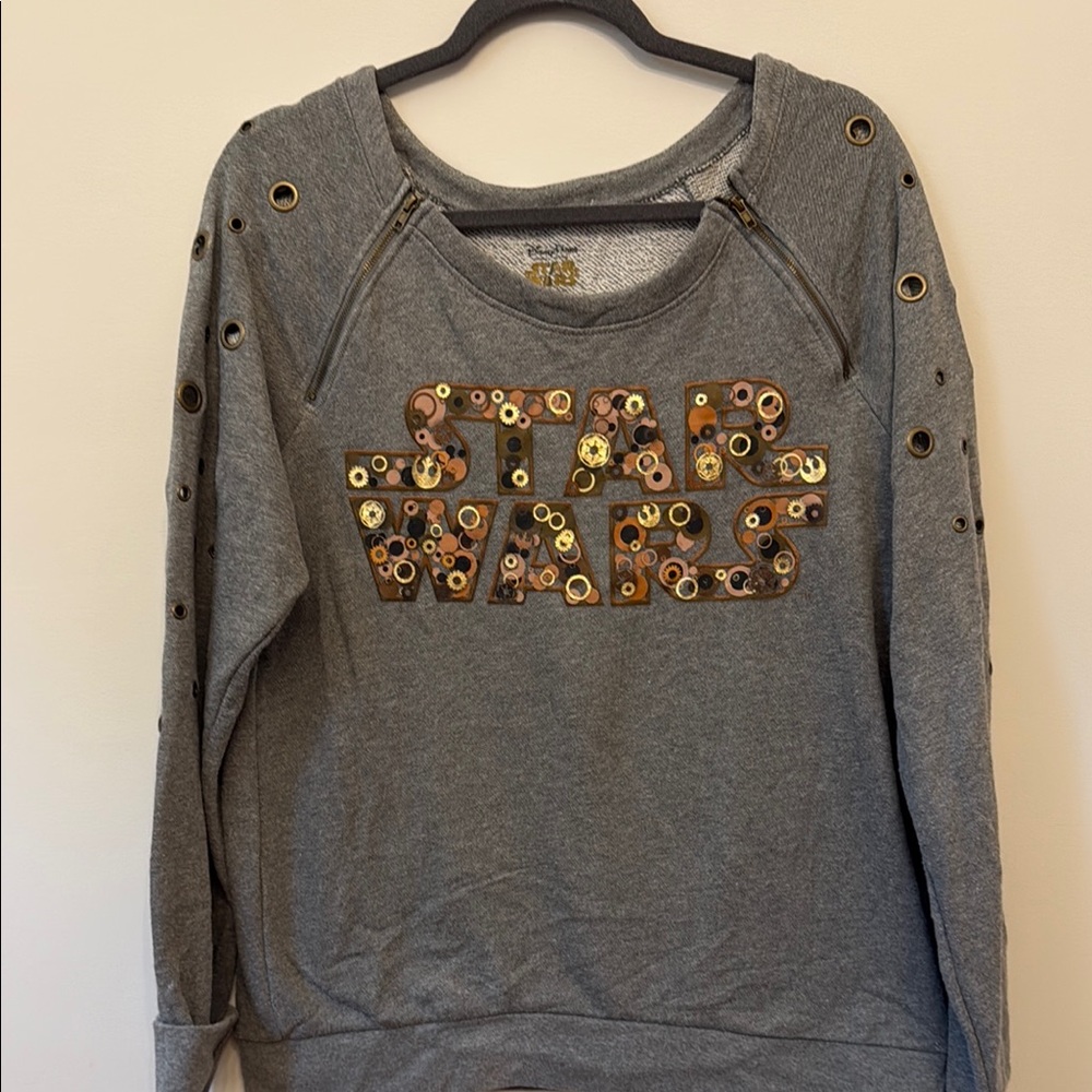 Gray Star Wars Sweatshirt with Grommet Details